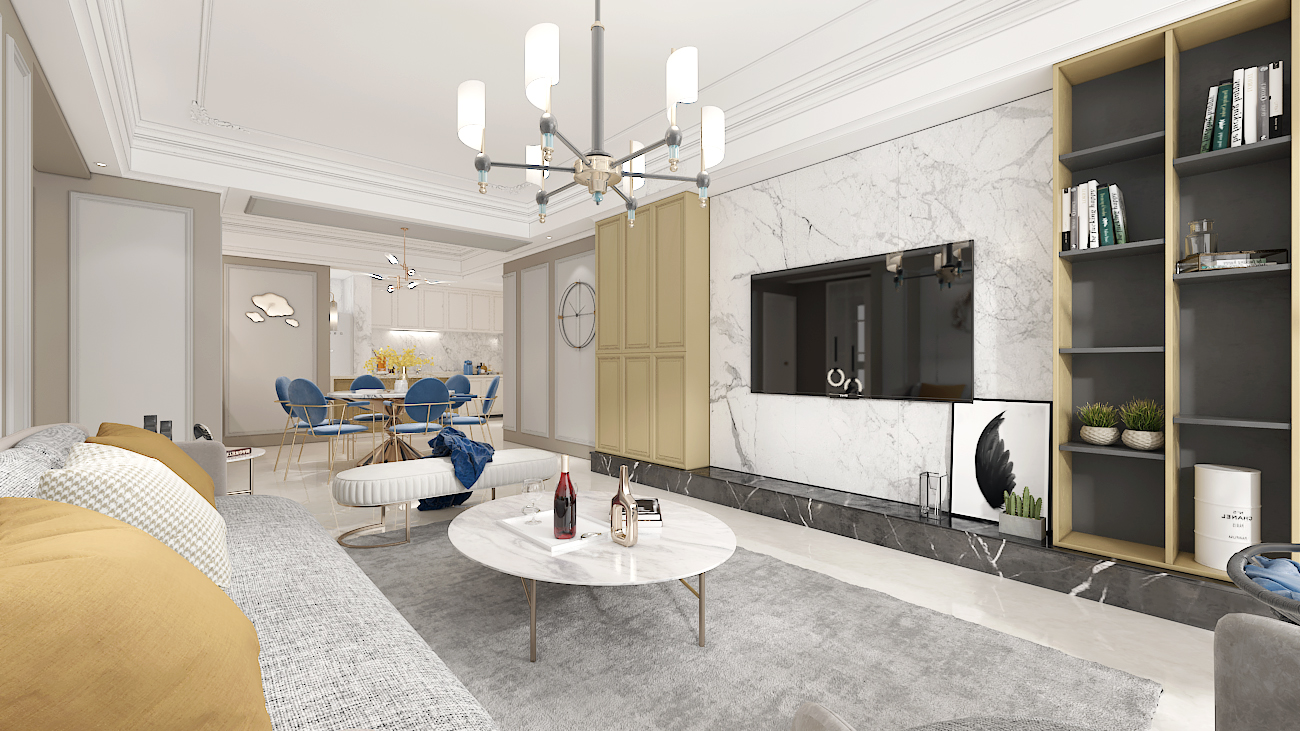 昆明銀海櫻花語現(xiàn)代二居室裝修效果圖_85平米25萬裝修設計案例